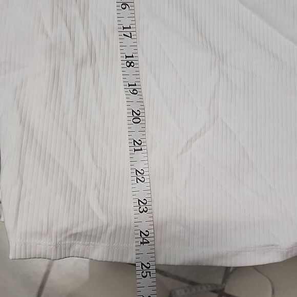 New White One-Shoulder Rib-Knit Top - Picture 7 of 8